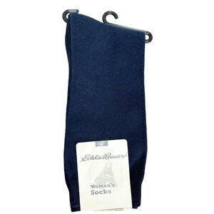 One Pair Eddie Bauer Pima Crew Socks in Navy - Sock Size 9-11